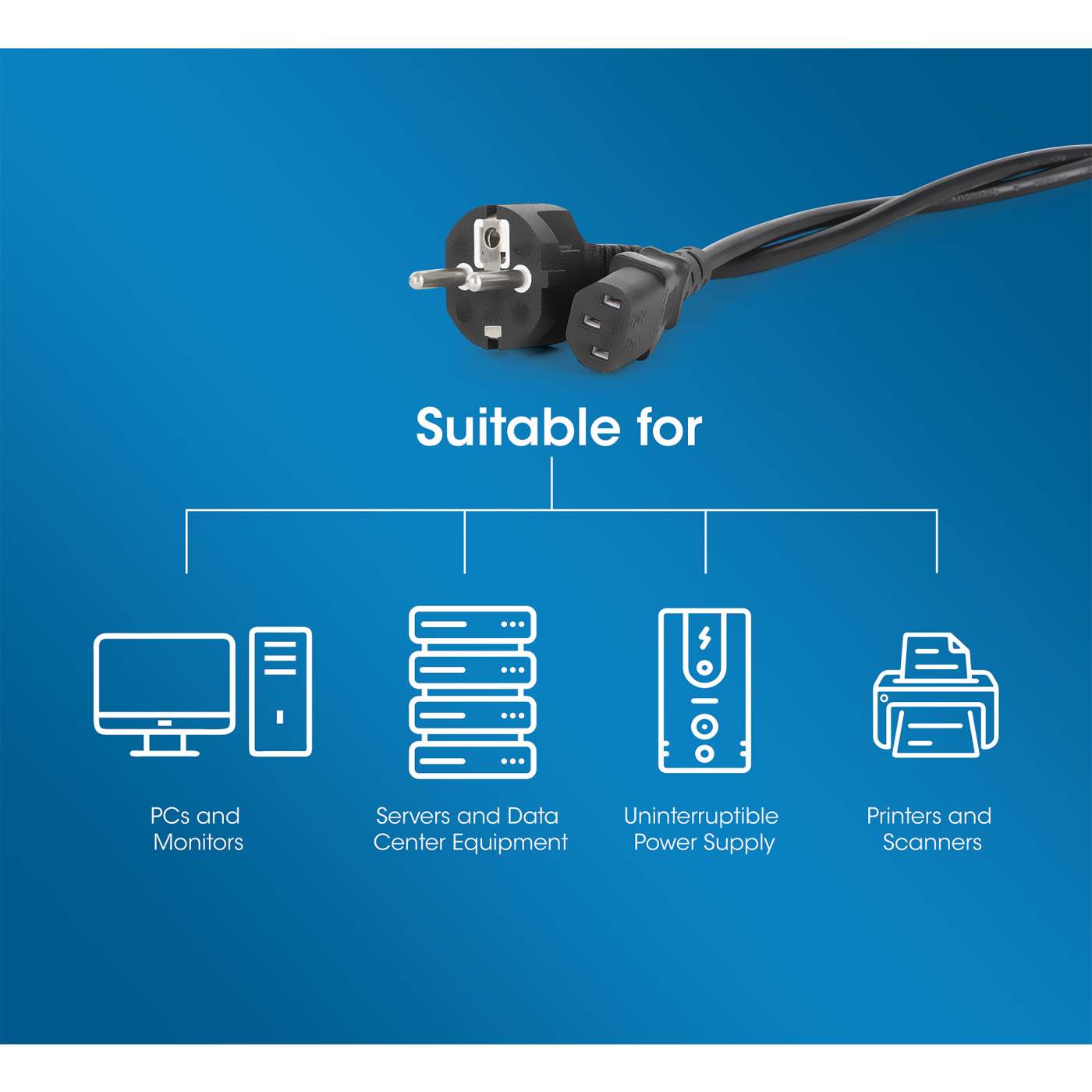 Cable de Alimentación CEE7 a EU C13 Negro, 3m Image 7