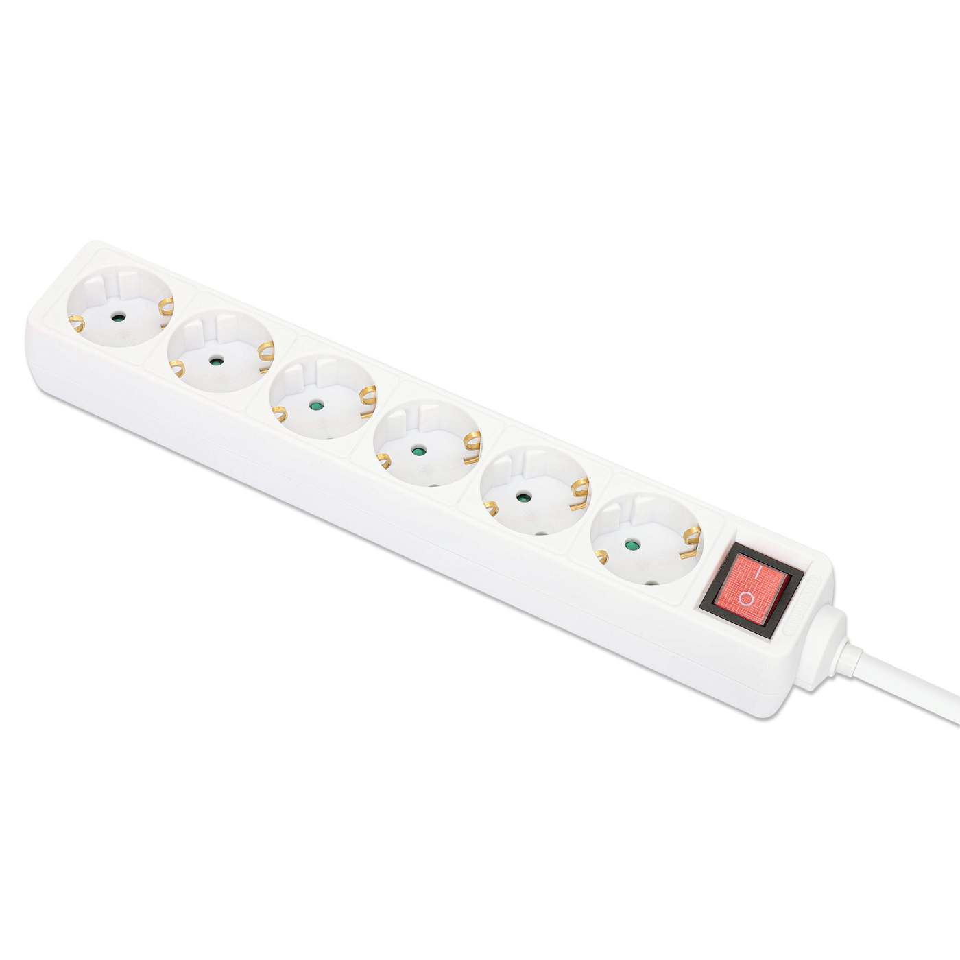 Barra multicontacto UE con switch y 6 tomas de corriente Image 1