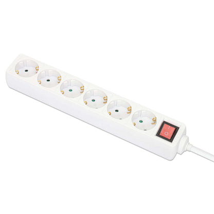 Barra multicontacto UE con switch y 6 tomas de corriente Image 1