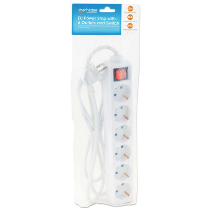 Barra multicontacto UE con switch y 6 tomas de corriente Packaging Image 2