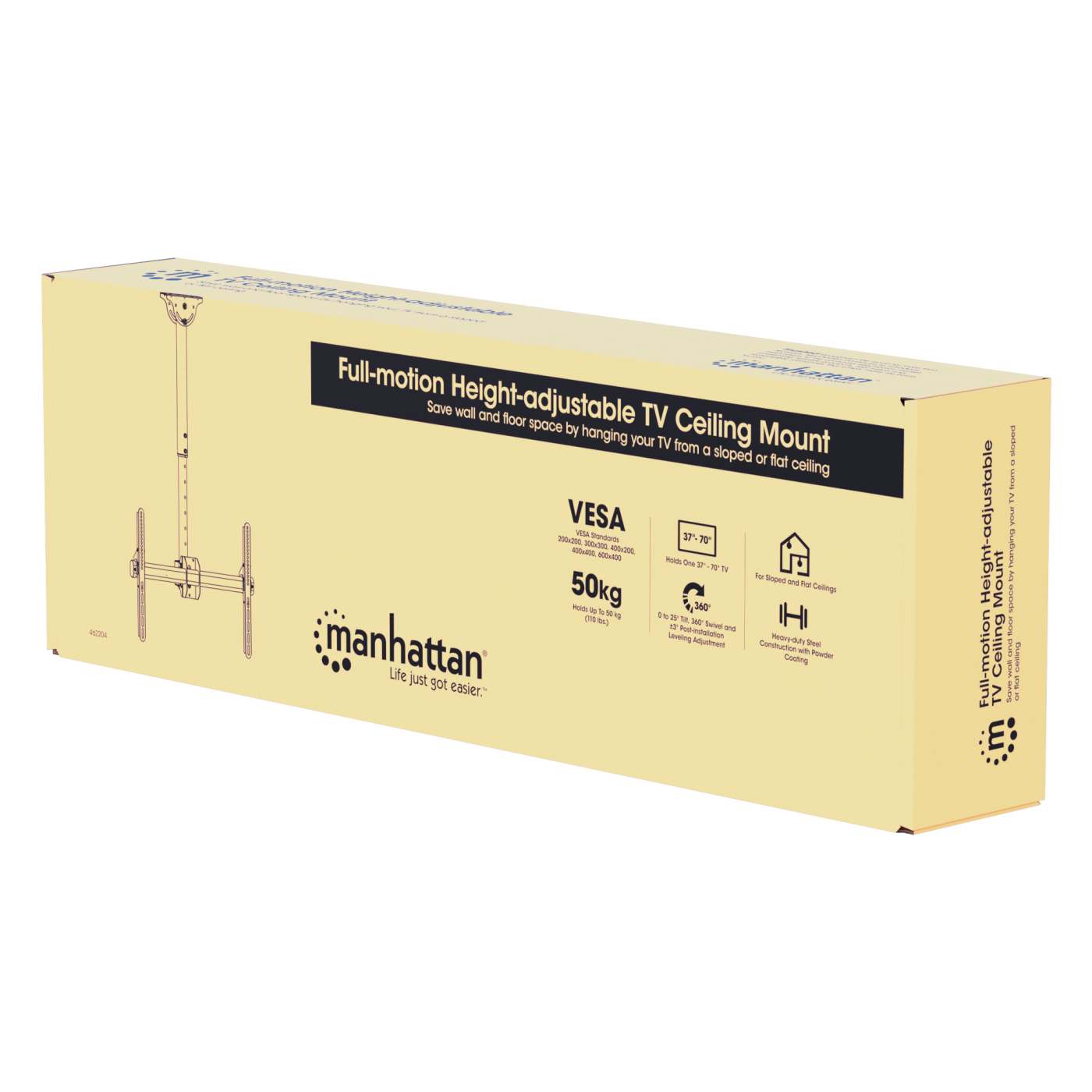 Soporte de techo para TV de movimiento completo y ajustable en altura Packaging Image 2