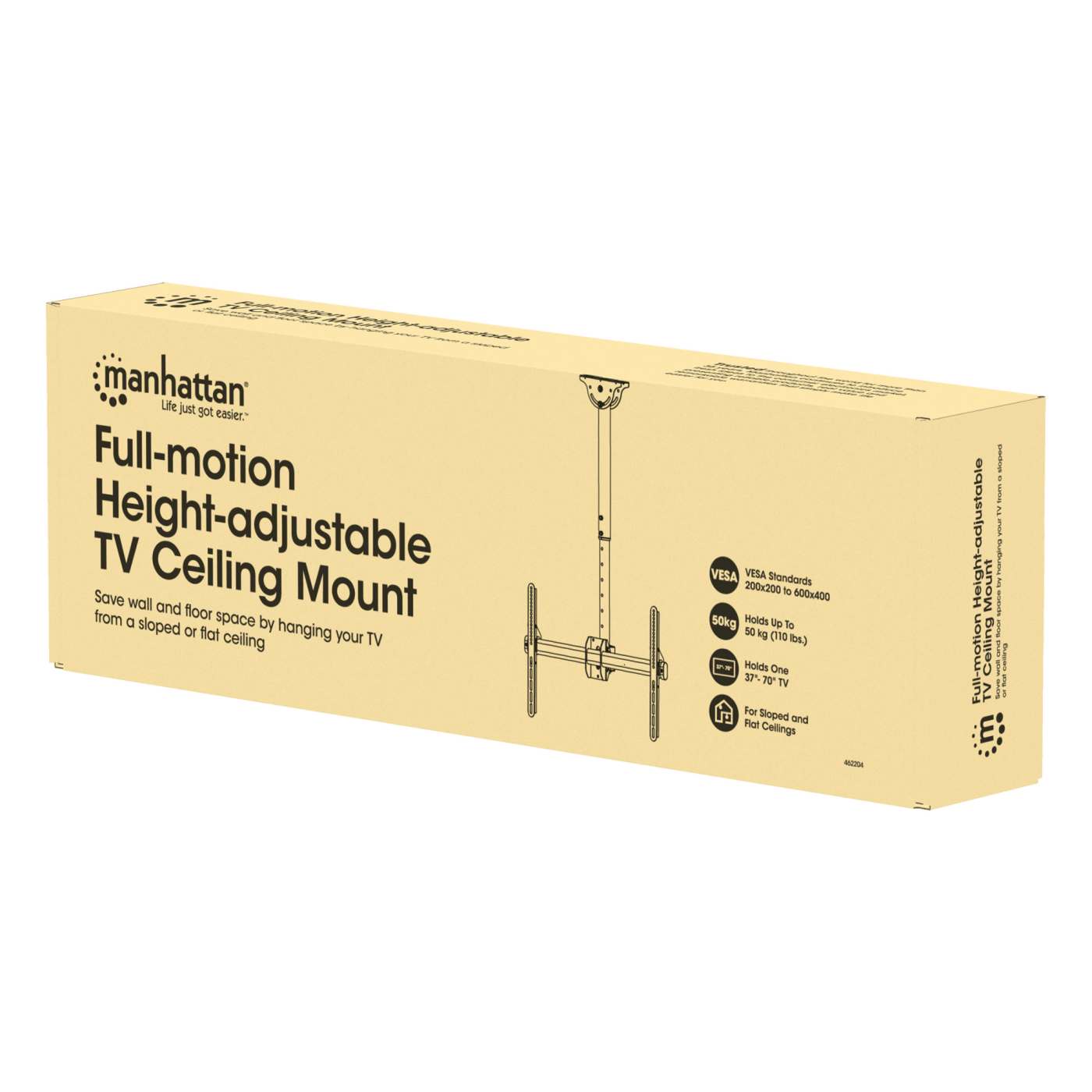 Soporte de Techo con Movimiento Completo y de Altura Ajustable para Pantallas de 37" a 70" Packaging Image 2