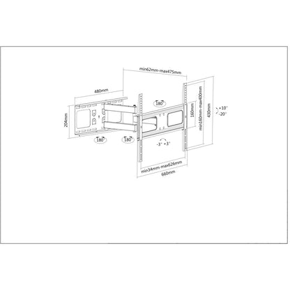 Soporte de Pared con Movimiento Completo para Pantallas de 37" a 70" Image 7