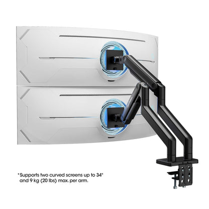 Soporte de aluminio con sistema de pistón para 2 monitores de 17" a 45" Image 11