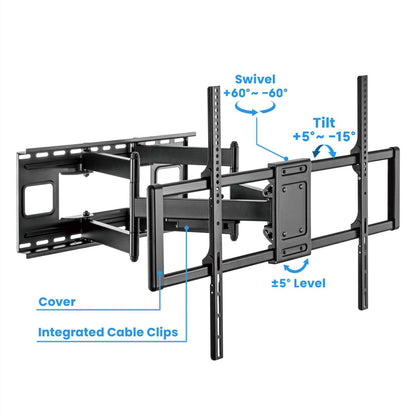 Soporte Articulado de Alta Resistencia de Movimiento Completo para Pantallas de 60" a 120" Image 11