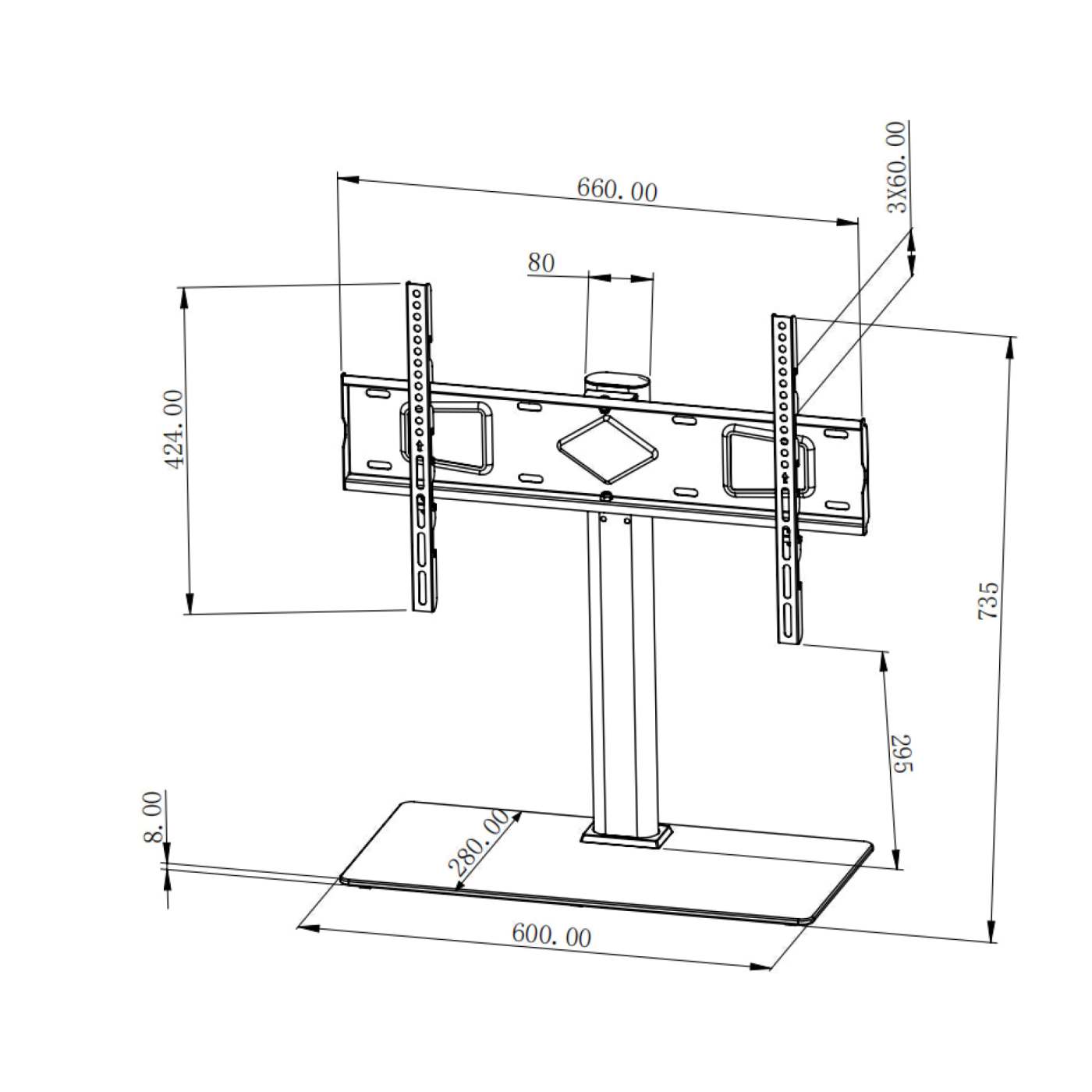 Soporte de montaje de TV, con altura ajustable Image 11