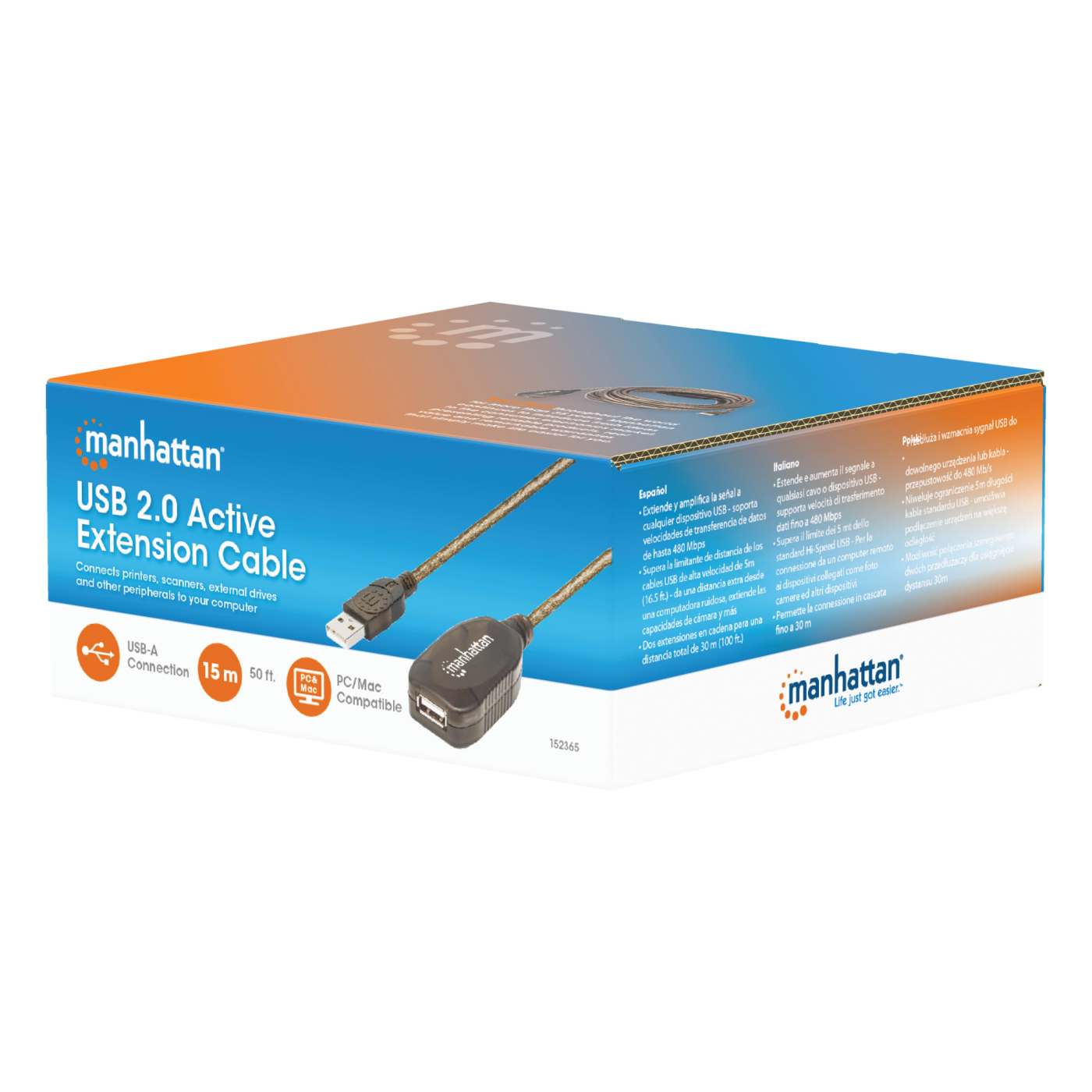 Cable Extensión Activa USB de Alta Velocidad 2.0 Packaging Image 2