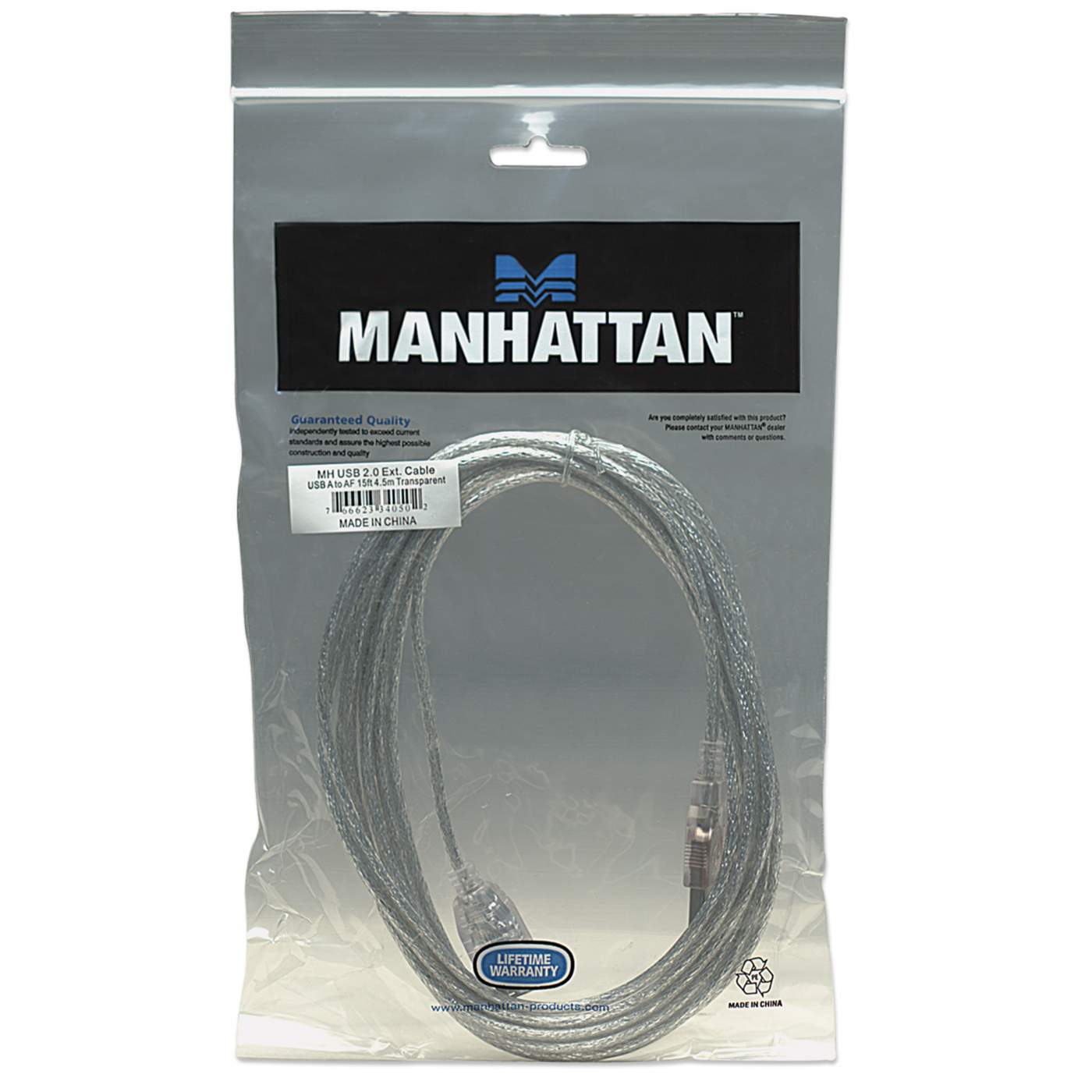 Cable de extensión USB 2.0, 480 Mbps 4.5m Packaging Image 2