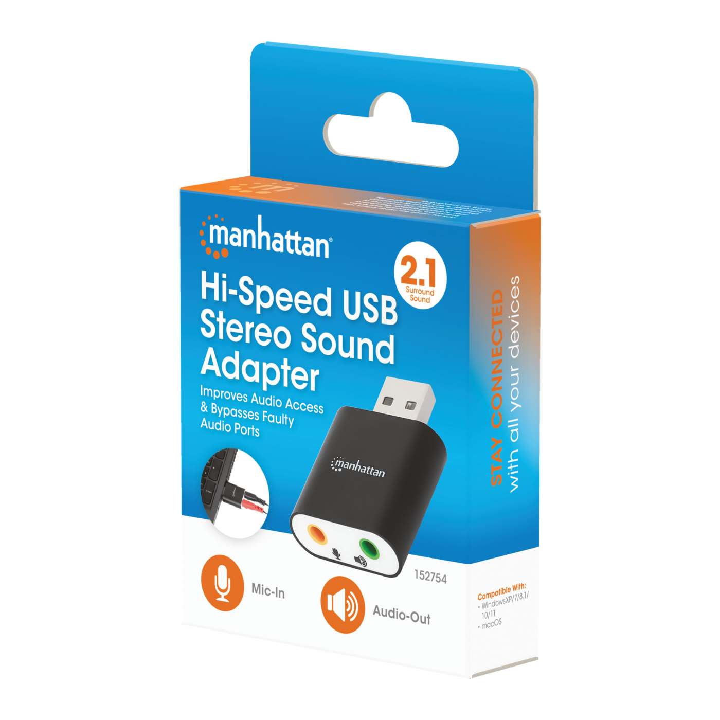 Adaptador de Sonido Estéreo USB de Alta Velocidad Packaging Image 2