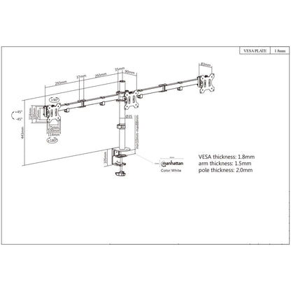  Soporte para monitor LCD con soporte central y brazos articulados de doble articulación Image 8