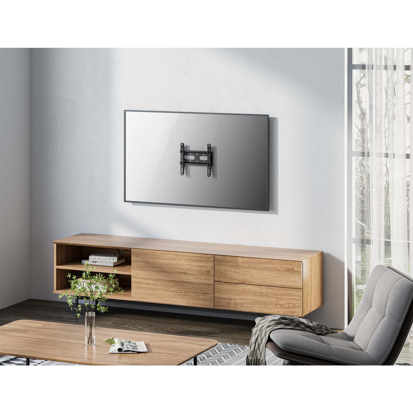 Soporte de Pared Fijo de Bajo Perfil para Pantallas de 23" a 43" Image 9