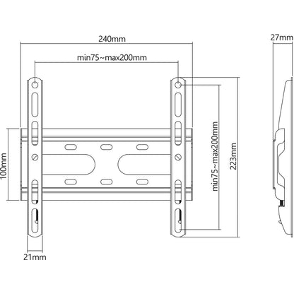 Soporte de Pared Fijo de Bajo Perfil para Pantallas de 23" a 43" Image 10