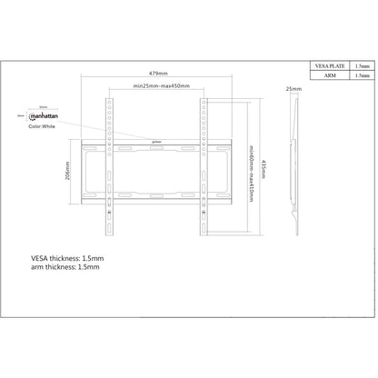 Soporte de Pared Fijo de Bajo Perfil para Pantallas de 32" a 55" Image 6