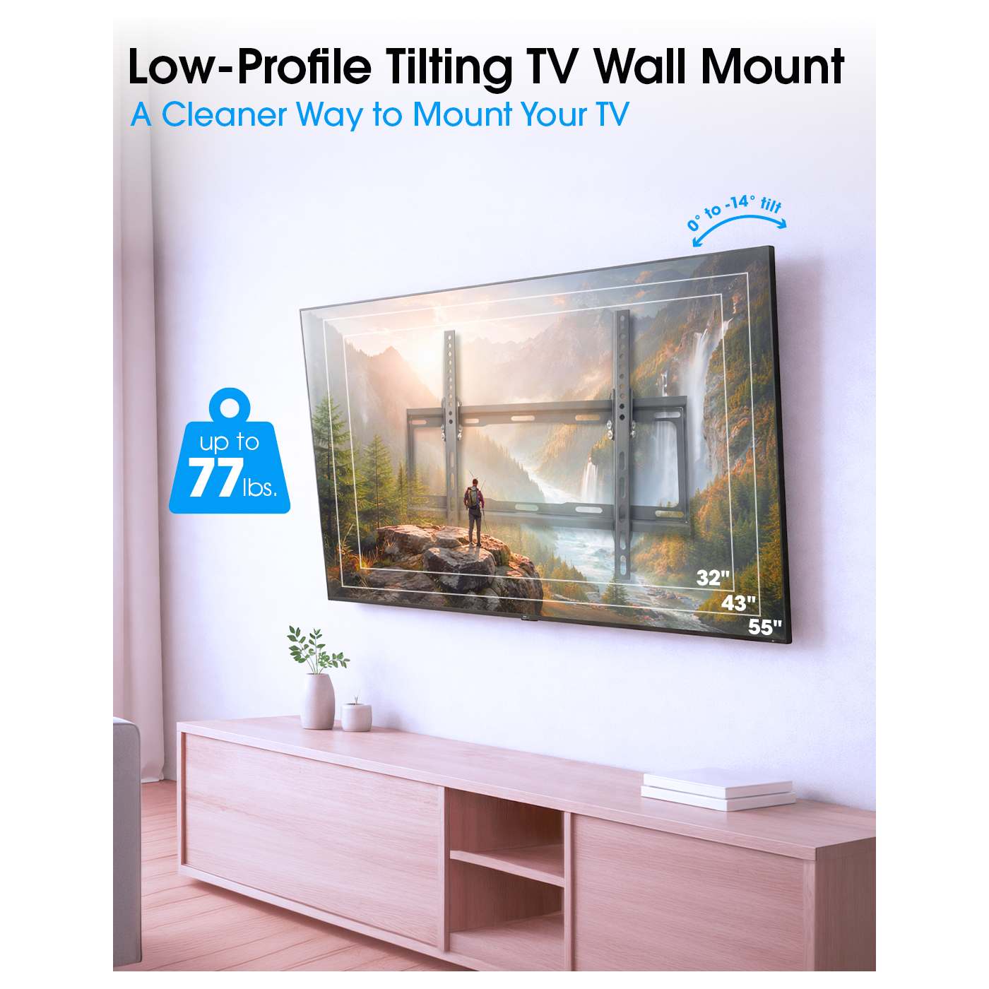 Soporte de Pared con Inclinación de Bajo Perfil para Pantallas de 32" a 55" Image 11