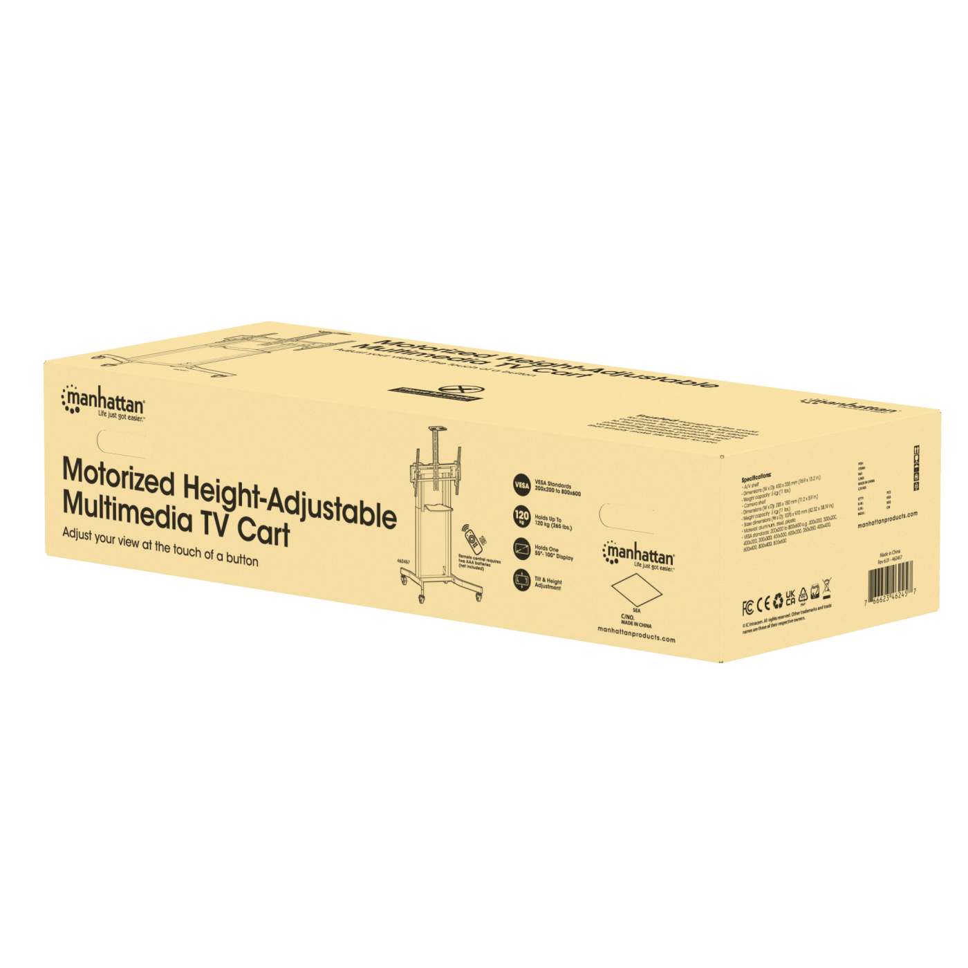 Soporte tipo carrito para TV de 55" a 100" motorizado para ajuste de altura Packaging Image 2