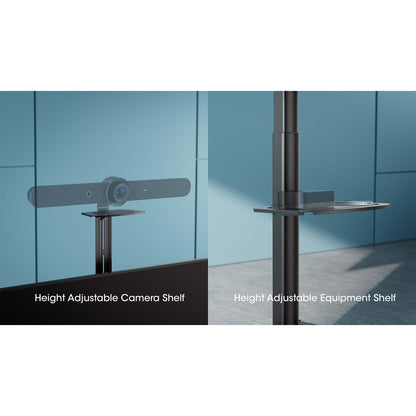 Carrito de TV multimedia con ajuste de altura sin herramientas, para pantallas de 37" a 86" Image 5