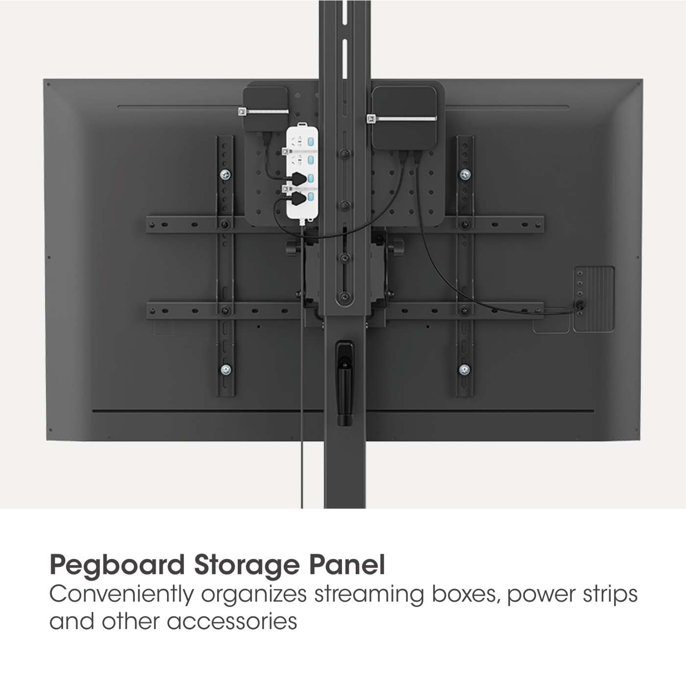 Carrito de TV multimedia con ajuste de altura sin herramientas, para pantallas de 37" a 86" Image 8