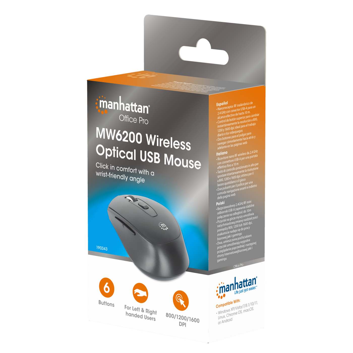 Mouse ergonómico inalámbrico MW6200  Packaging Image 2