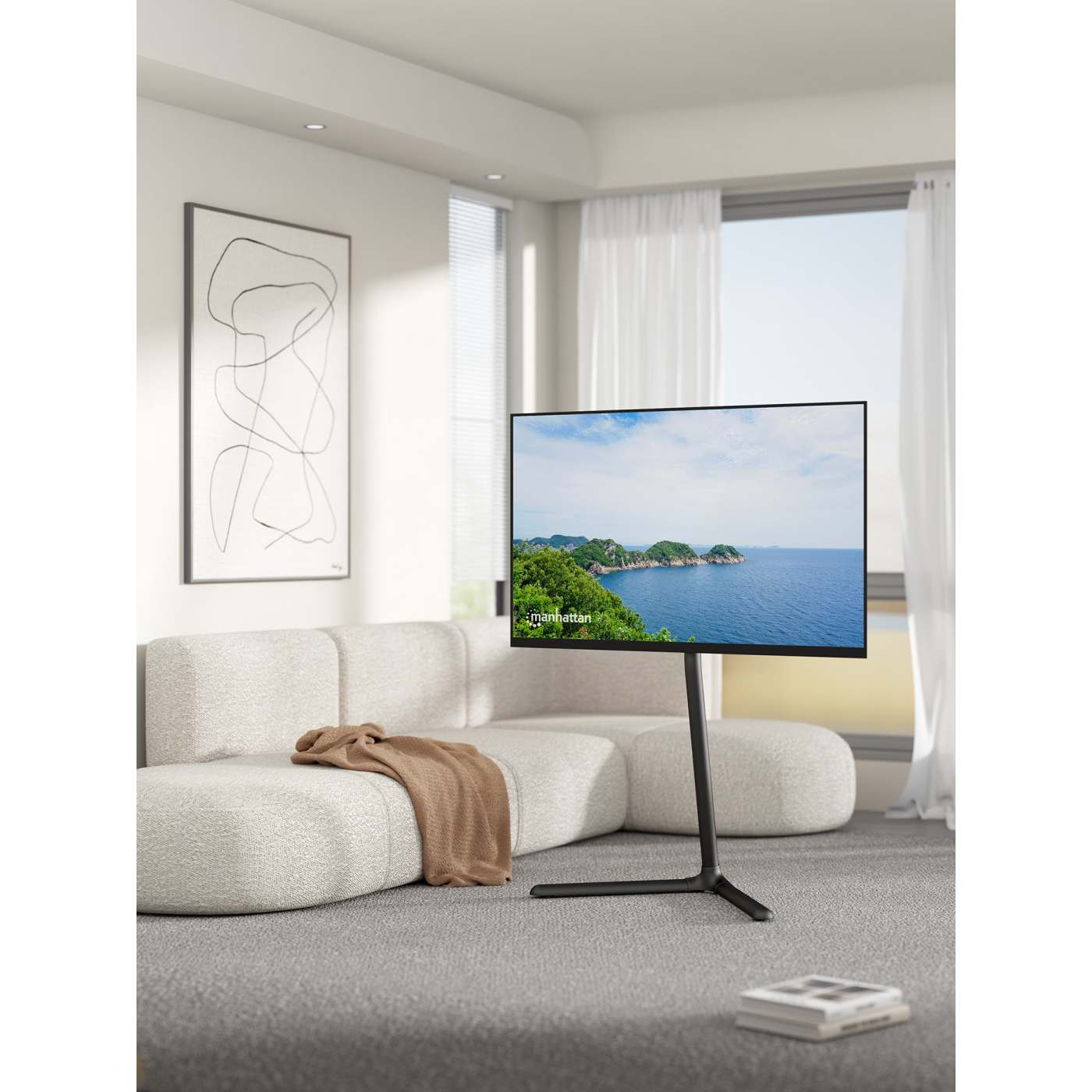 Soporte de piso con base en V para pantalla de 32" a 70" Image 5