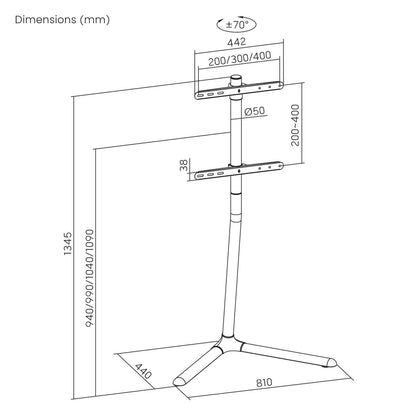 Soporte de piso con base en V para pantalla de 32" a 70" Image 12