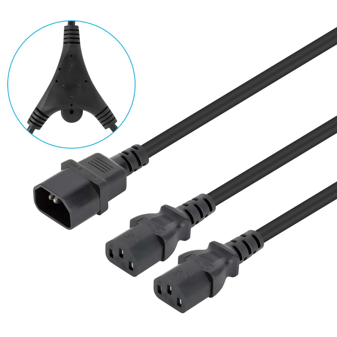 Cable de alimentación divisor en Y, un conector C14 a 2 x C13, 1.8 m Image 1
