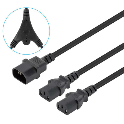 Cable de alimentación divisor en Y, un conector C14 a 2 x C13, 1.8 m Image 1