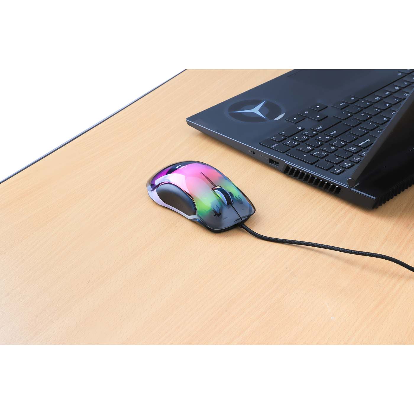 Mouse USB óptico con cable LED RGB Image 3