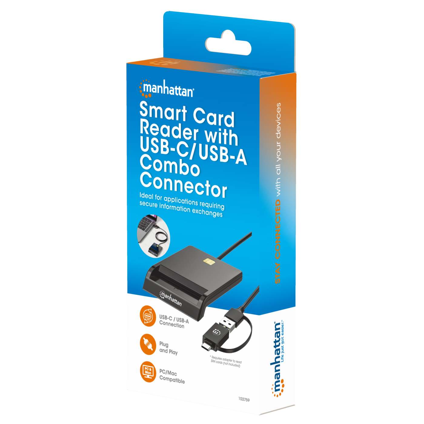 Lector de Tarjetas Inteligente con Combo de Conectores USB-C / USB-A Packaging Image 2