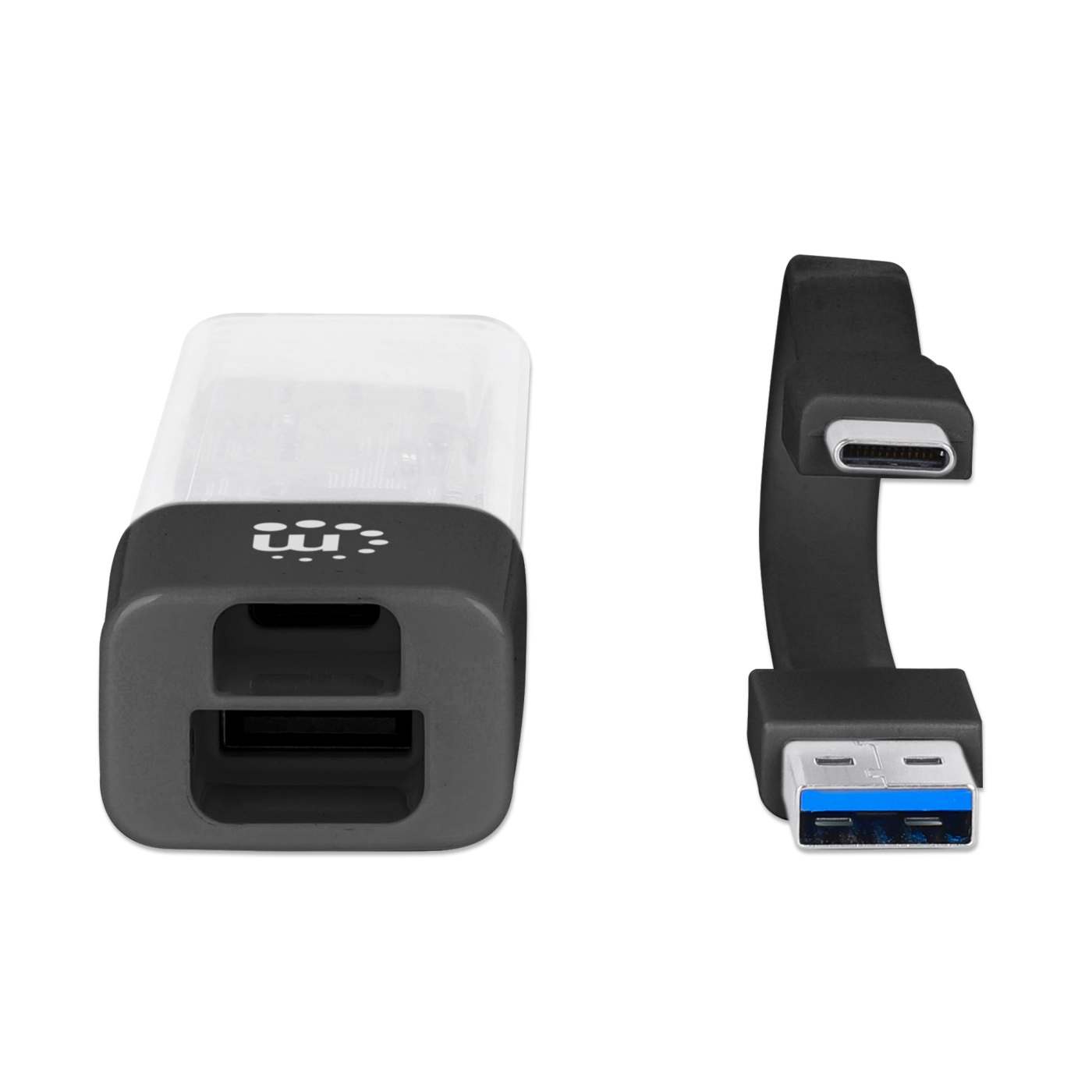 Combo Hub USB 3.0 Tipo-C / Tipo-A Transparente de 4 Puertos Image 11