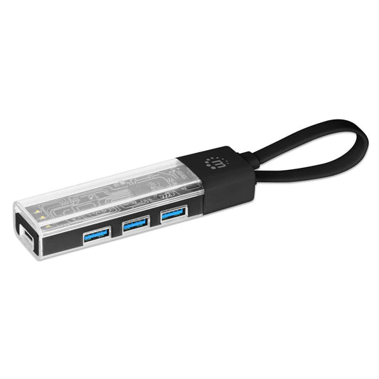 Combo Hub USB 3.0 Tipo-C / Tipo-A Transparente de 4 Puertos Image 1