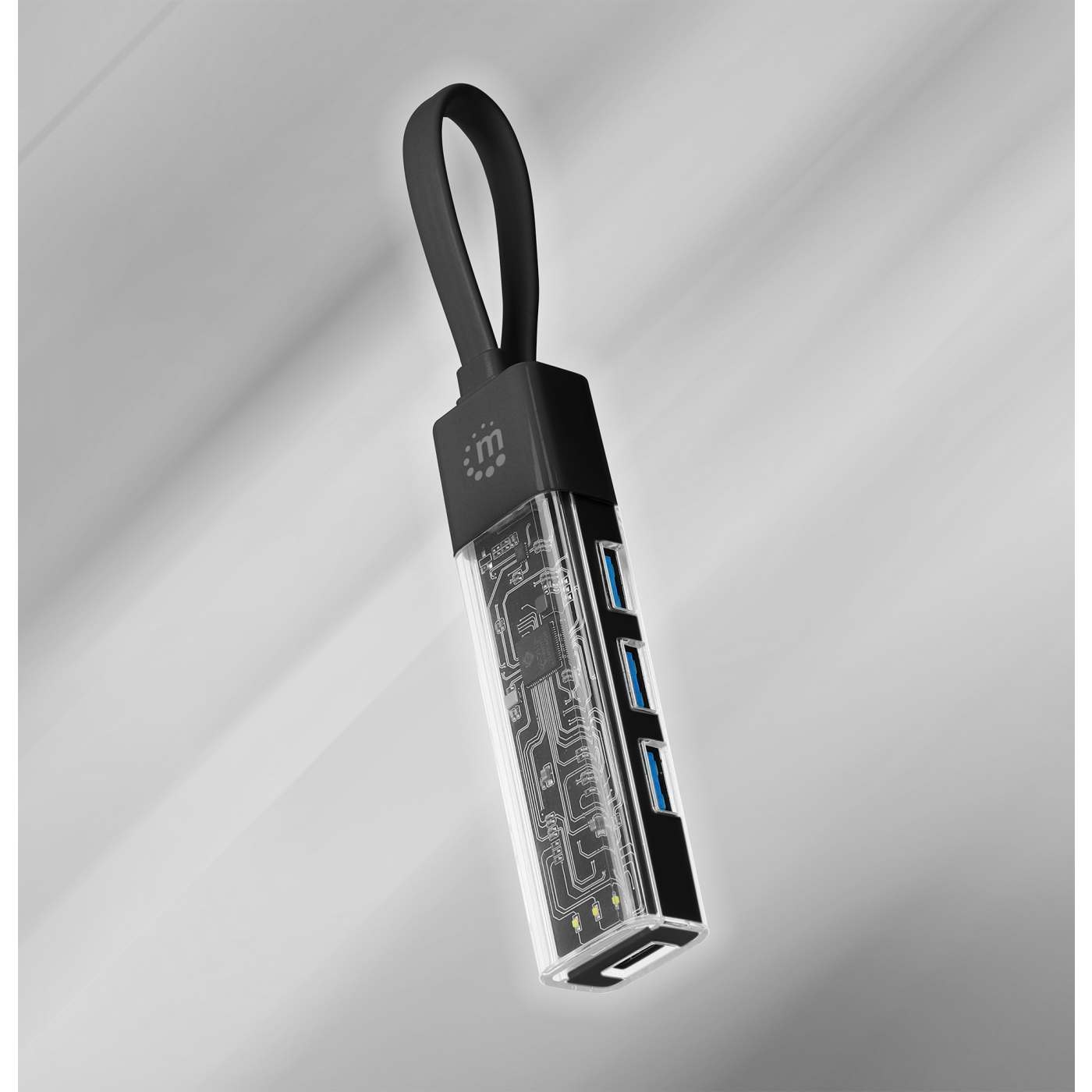 Combo Hub USB 3.0 Tipo-C / Tipo-A Transparente de 4 Puertos Image 3