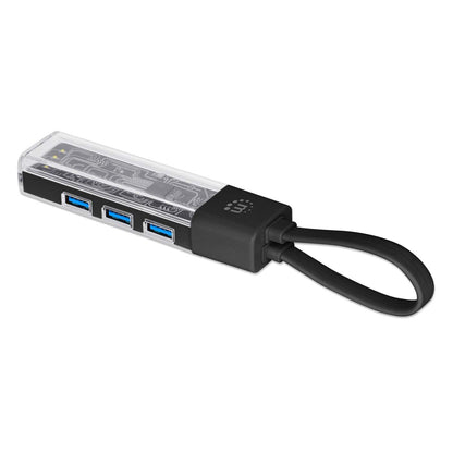 Combo Hub USB 3.0 Tipo-C / Tipo-A Transparente de 4 Puertos Image 4
