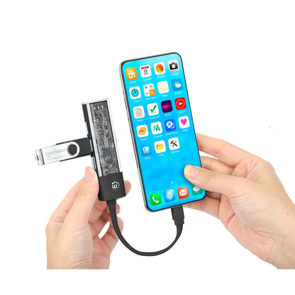 Combo Hub USB 3.0 Tipo-C / Tipo-A Transparente de 4 Puertos Image 9