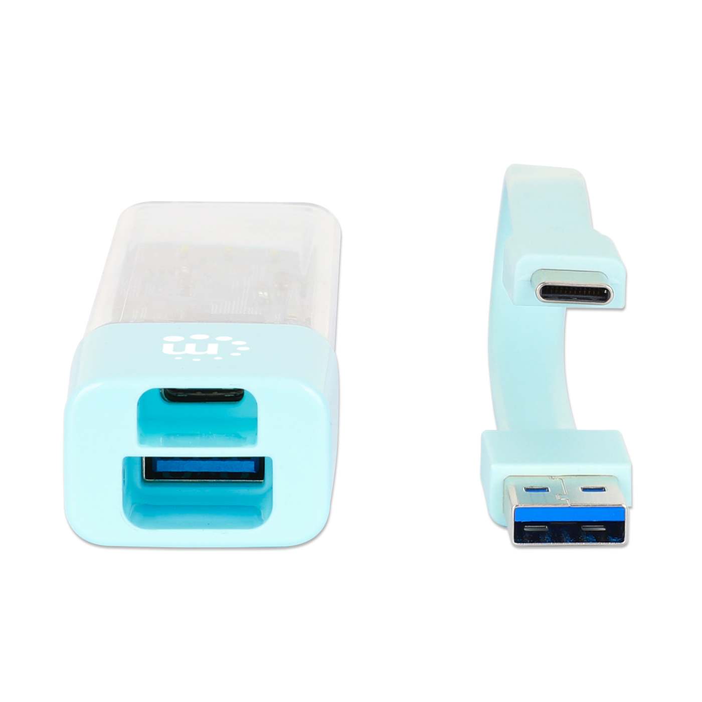 Combo Hub USB 3.0 Tipo-C / Tipo-A Transparente de 4 Puertos Image 11