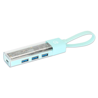 Combo Hub USB 3.0 Tipo-C / Tipo-A Transparente de 4 Puertos Image 1