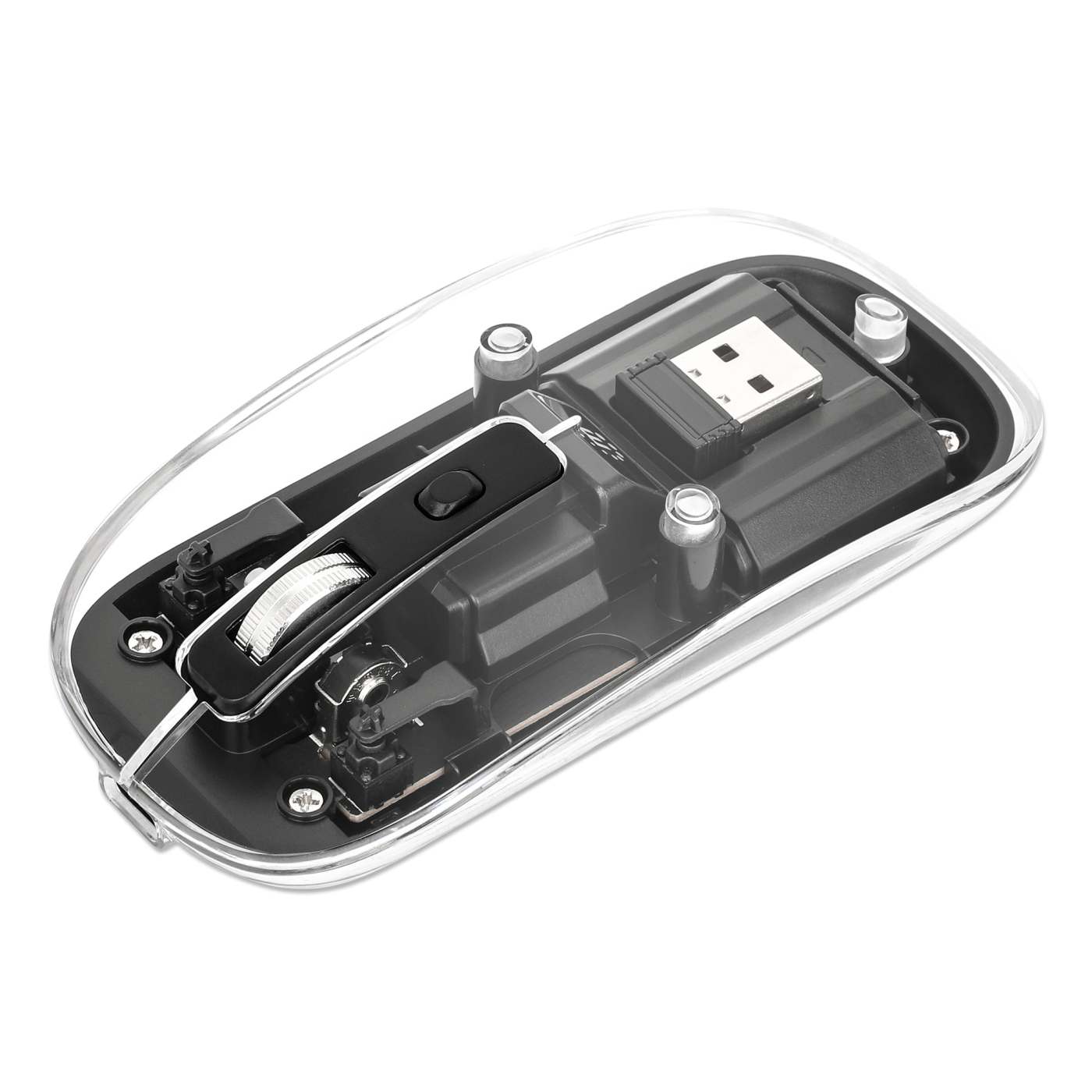 Mouse USB inalámbrico recargable transparente Image 1