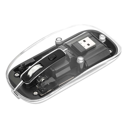 Mouse USB inalámbrico recargable transparente Image 1