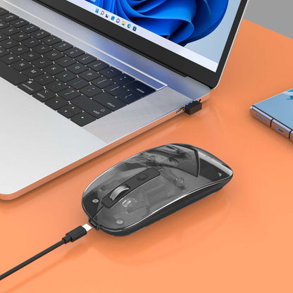 Mouse USB inalámbrico recargable transparente Image 4