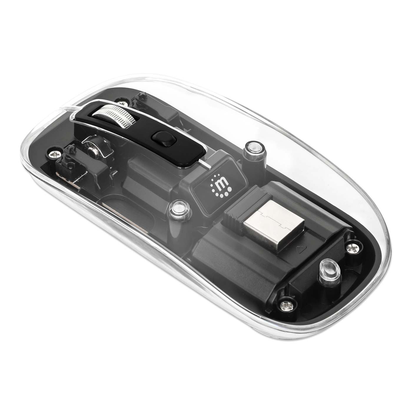 Mouse USB inalámbrico recargable transparente Image 6