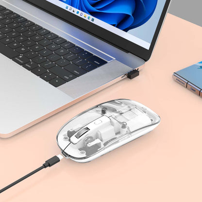 Mouse USB inalámbrico recargable transparente Image 4