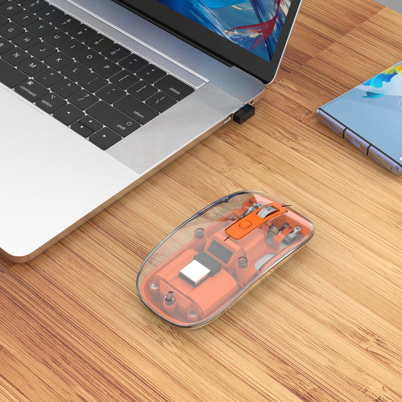Mouse MH Transparente 4D, Blanco Image 13