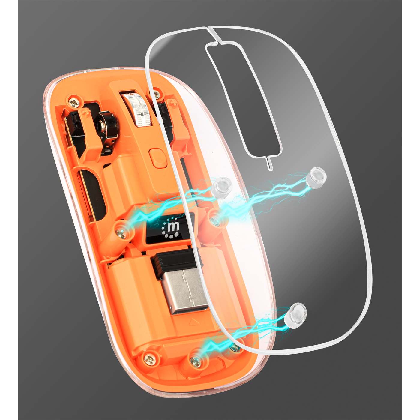 Mouse MH Transparente 4D, Blanco Image 3