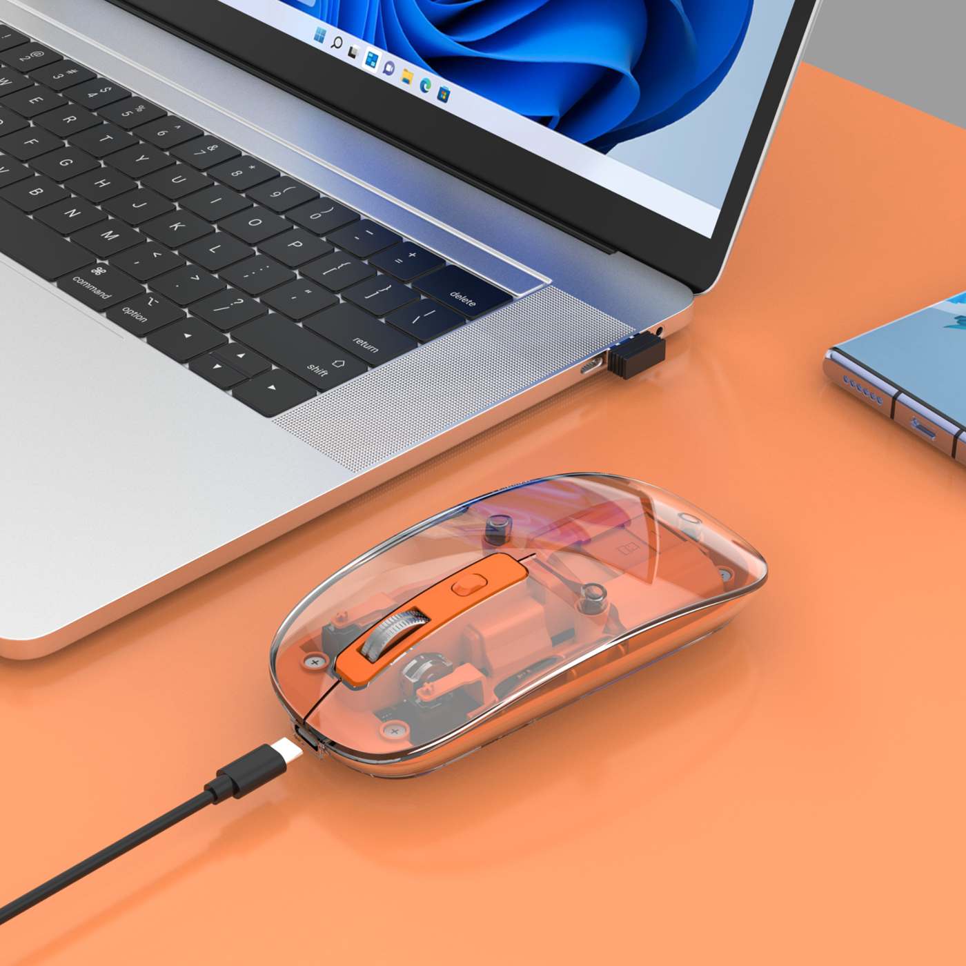 Mouse MH Transparente 4D, Blanco Image 4