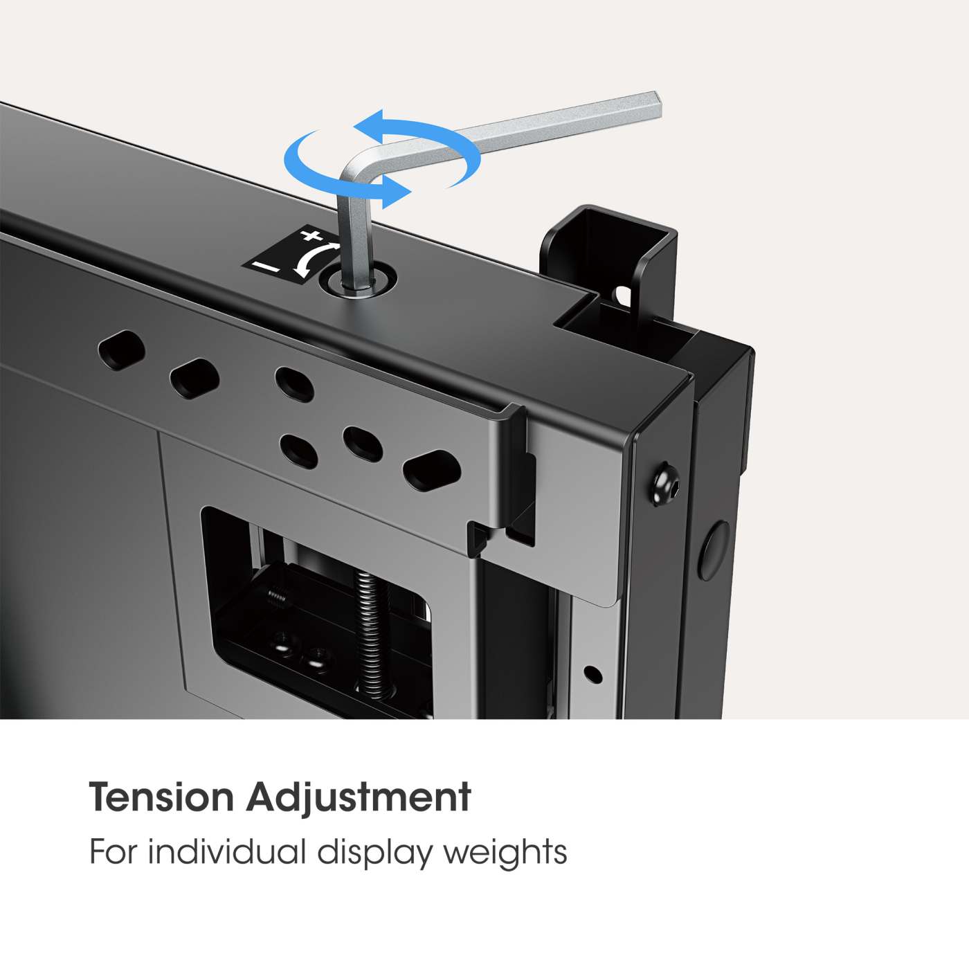 Soporte de pared para pantallas de 55" a 75", con ajuste de altura y bloqueo sin herramientas Image 12