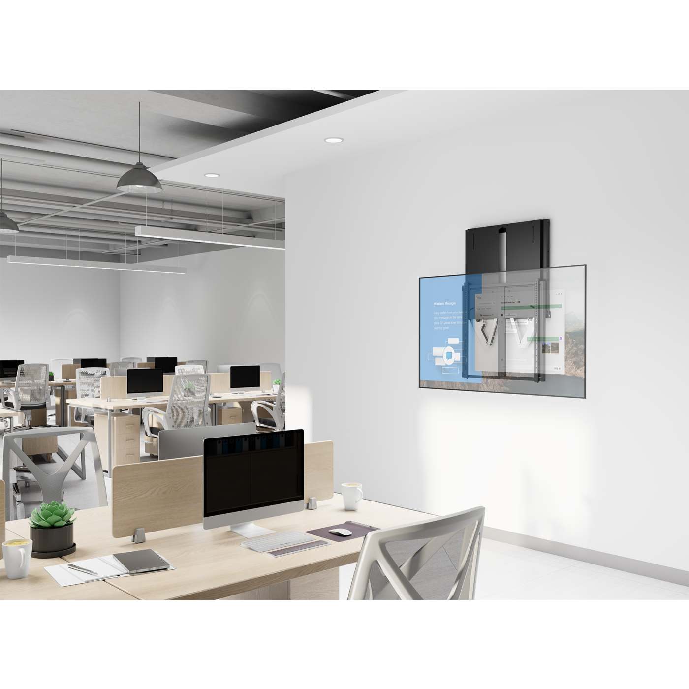 Soporte de pared para pantallas de 55" a 75", con ajuste de altura y bloqueo sin herramientas Image 8
