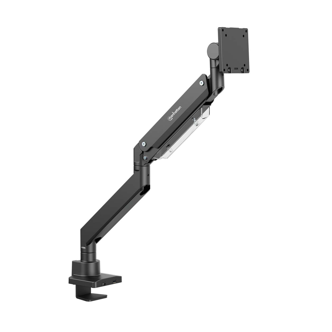 Soporte de aluminio con pistón de gas y puertos USB para un monitor de 17" a 57" Image 1