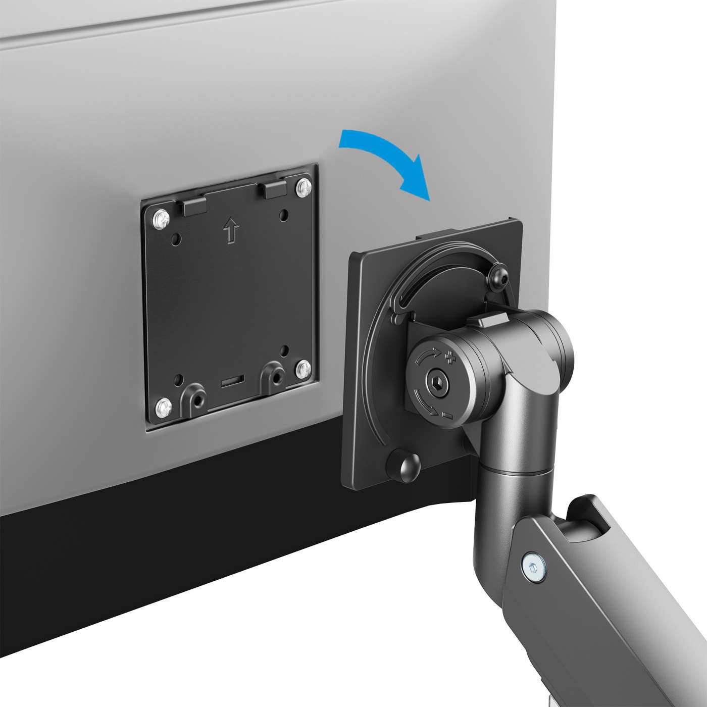 Soporte de aluminio con pistón de gas y puertos USB para un monitor de 17" a 57" Image 5