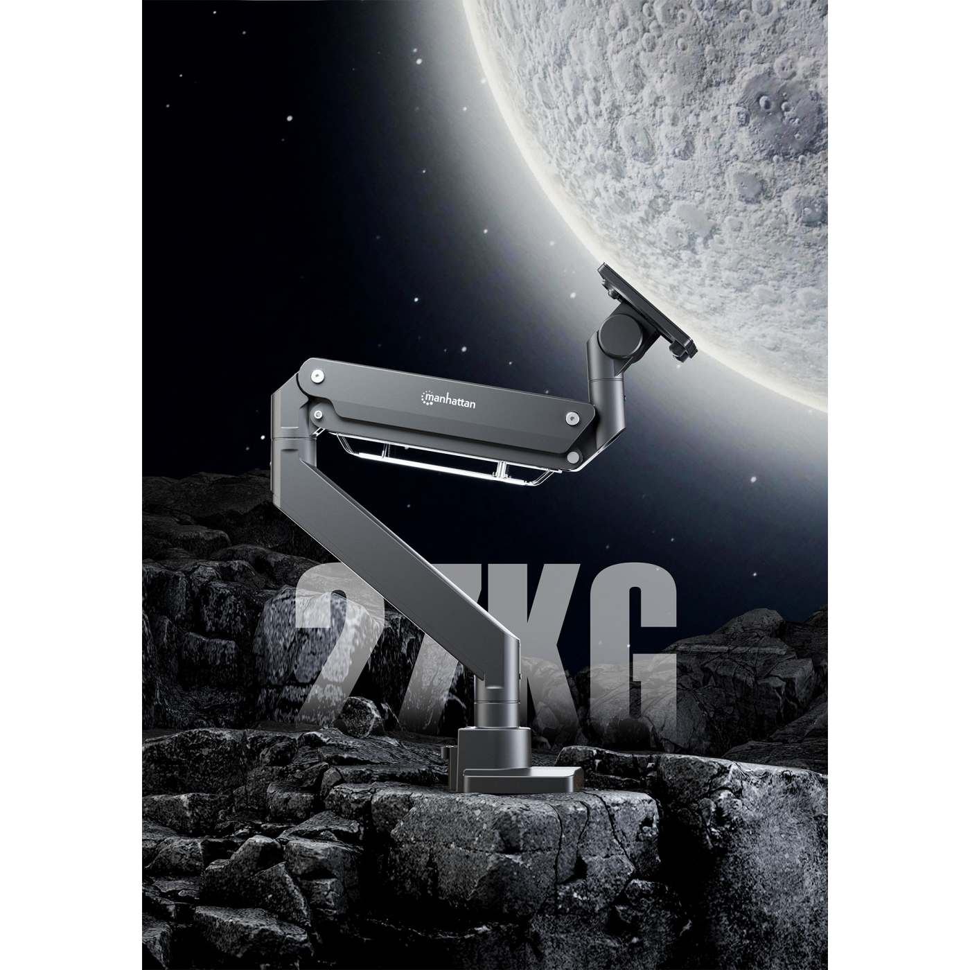 Soporte de aluminio con pistón de gas y puertos USB para un monitor de 17" a 57" Image 10