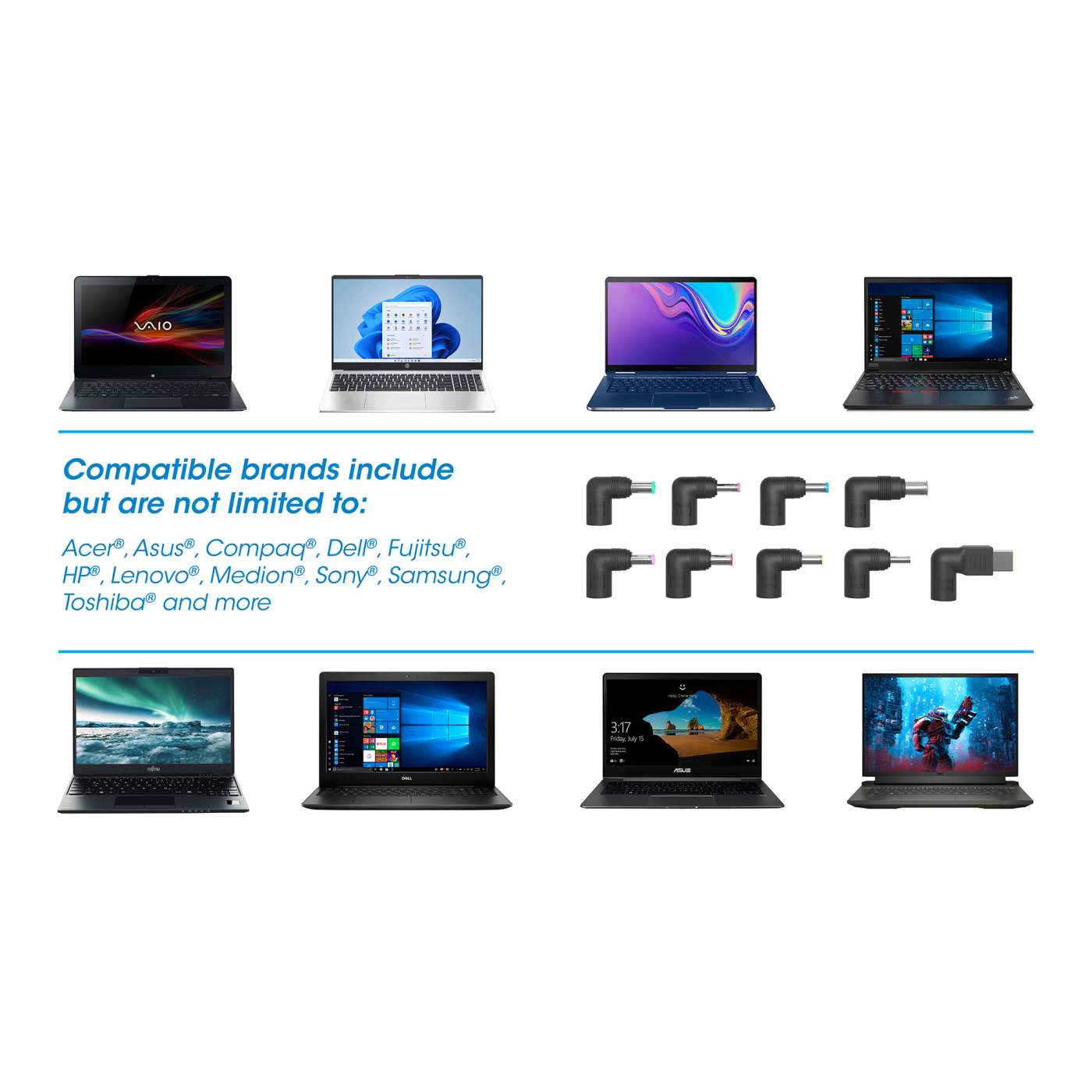 Cargador universal de CA para laptop - 65 W Image 12