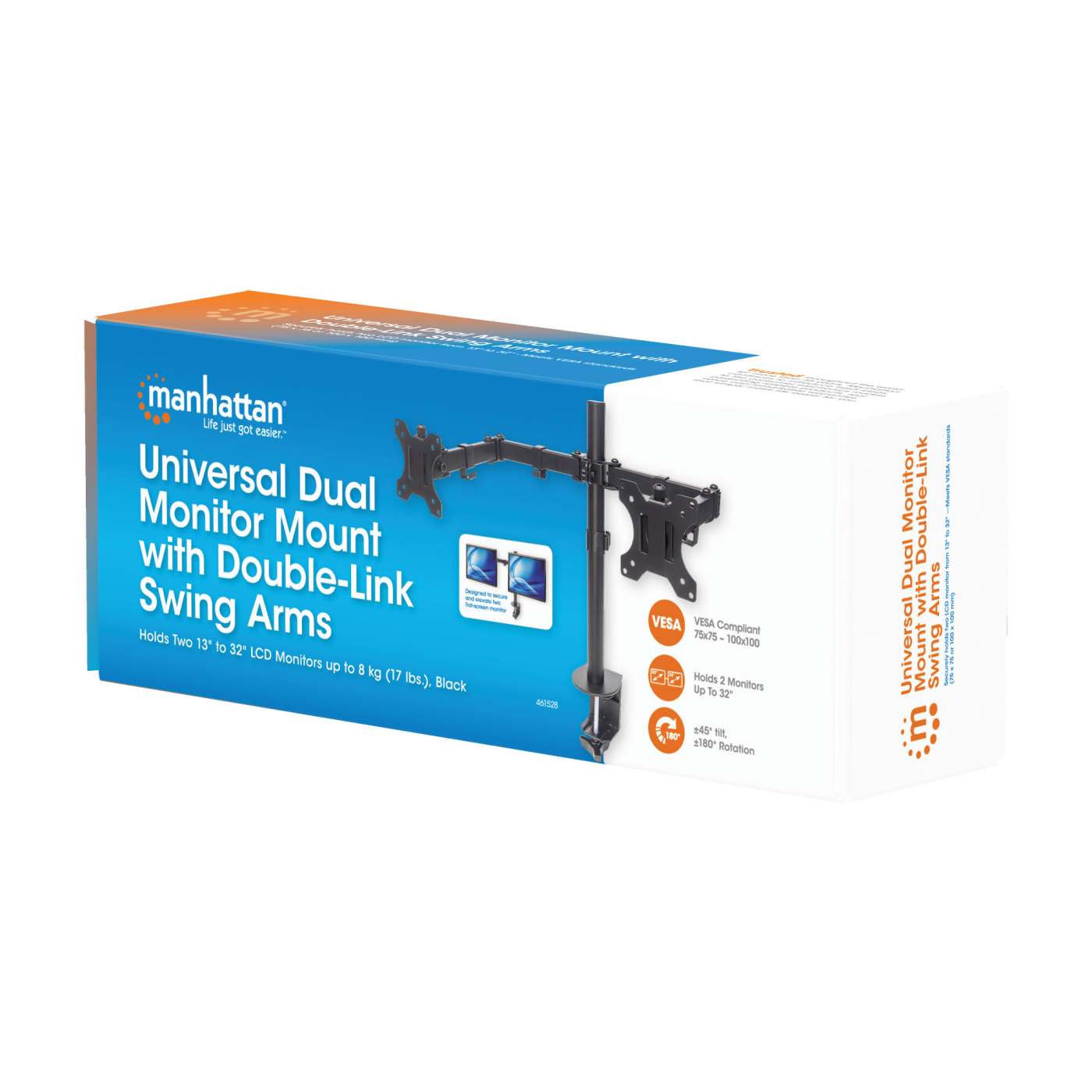 Soporte universal para 2 monitores con brazos de doble articulación Packaging Image 2